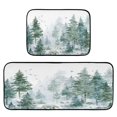 thumbnail image 1 of 2-Piece Kitchen Rugs Set Non-Slip Mats Carpet Floor for Kitchen, Bathroom (19.7"x27.6" & 19.7"x47.2") Green Snowy Forest Scene, 1 of 7