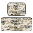 thumbnail image 1 of 2-Piece Kitchen Rugs Set Non-Slip Mats Carpet Floor for Kitchen, Bathroom (19.7"x27.6" & 19.7"x47.2") Lily Motifs Pattern, 1 of 7