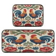 thumbnail image 1 of 2-Piece Kitchen Rugs Set Non-Slip Mats Carpet Floor for Kitchen, Bathroom (19.7"x27.6" & 19.7"x47.2") Male and Female Chickens, 1 of 7