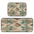 thumbnail image 1 of 2-Piece Kitchen Rugs Set Non-Slip Mats Carpet Floor for Kitchen, Bathroom (19.7"x27.6" & 19.7"x47.2") Natural Abstract Shapes, 1 of 7
