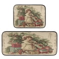 thumbnail image 1 of 2-Piece Kitchen Rugs Set Non-Slip Mats Carpet Floor for Kitchen, Bathroom (19.7"x27.6" & 19.7"x47.2") Nostalgic Christmas Atmosphere, 1 of 7