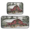 thumbnail image 1 of 2-Piece Kitchen Rugs Set Non-Slip Mats Carpet Floor for Kitchen, Bathroom (19.7"x27.6" & 19.7"x47.2") Old Red Barn, 1 of 7