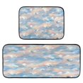 thumbnail image 1 of 2-Piece Kitchen Rugs Set Non-Slip Mats Carpet Floor for Kitchen, Bathroom (19.7"x27.6" & 19.7"x47.2") Peach and Blue Rhombus, 1 of 7