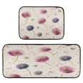 thumbnail image 1 of 2-Piece Kitchen Rugs Set Non-Slip Mats Carpet Floor for Kitchen, Bathroom (19.7"x27.6" & 19.7"x47.2") Pink and Purple Dandelions, 1 of 7