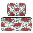 thumbnail image 1 of 2-Piece Kitchen Rugs Set Non-Slip Mats Carpet Floor for Kitchen, Bathroom (19.7"x27.6" & 19.7"x47.2") Red Berries and Flowers, 1 of 7