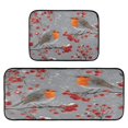 thumbnail image 1 of 2-Piece Kitchen Rugs Set Non-Slip Mats Carpet Floor for Kitchen, Bathroom (19.7"x27.6" & 19.7"x47.2") Red Berries and Robin Birds, 1 of 7
