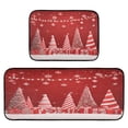 thumbnail image 1 of 2-Piece Kitchen Rugs Set Non-Slip Mats Carpet Floor for Kitchen, Bathroom (19.7"x27.6" & 19.7"x47.2") Red Christmas Tree and Lights, 1 of 7