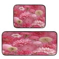 thumbnail image 1 of 2-Piece Kitchen Rugs Set Non-Slip Mats Carpet Floor for Kitchen, Bathroom (19.7"x27.6" & 19.7"x47.2") Red Chrysanthemum and Dandelion, 1 of 7