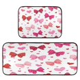 thumbnail image 1 of 2-Piece Kitchen Rugs Set Non-Slip Mats Carpet Floor for Kitchen, Bathroom (19.7"x27.6" & 19.7"x47.2") Red and Pink Bows, 1 of 7