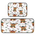 thumbnail image 1 of 2-Piece Kitchen Rugs Set Non-Slip Mats Carpet Floor for Kitchen, Bathroom (19.7"x27.6" & 19.7"x47.2") Reindeer with Scarf Pattern, 1 of 7