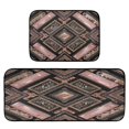 thumbnail image 1 of 2-Piece Kitchen Rugs Set Non-Slip Mats Carpet Floor for Kitchen, Bathroom (19.7"x27.6" & 19.7"x47.2") Retro Style Shape Pattern, 1 of 7
