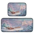 thumbnail image 1 of 2-Piece Kitchen Rugs Set Non-Slip Mats Carpet Floor for Kitchen, Bathroom (19.7"x27.6" & 19.7"x47.2") Santa Claus in Sleigh, 1 of 7