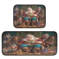 thumbnail image 1 of 2-Piece Kitchen Rugs Set Non-Slip Mats Carpet Floor for Kitchen, Bathroom (19.7"x27.6" & 19.7"x47.2") Santa Eating Cookies, 1 of 7