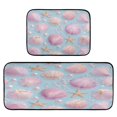 thumbnail image 1 of 2-Piece Kitchen Rugs Set Non-Slip Mats Carpet Floor for Kitchen, Bathroom (19.7"x27.6" & 19.7"x47.2") Seashells and Pearls Pattern, 1 of 7