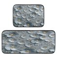thumbnail image 1 of 2-Piece Kitchen Rugs Set Non-Slip Mats Carpet Floor for Kitchen, Bathroom (19.7"x27.6" & 19.7"x47.2") Silver Flowers Pattern, 1 of 7