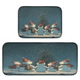 thumbnail image 1 of 2-Piece Kitchen Rugs Set Non-Slip Mats Carpet Floor for Kitchen, Bathroom (19.7"x27.6" & 19.7"x47.2") Snowman with A Christmas Hat, 1 of 7