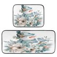 thumbnail image 1 of 2-Piece Kitchen Rugs Set Non-Slip Mats Carpet Floor for Kitchen, Bathroom (19.7"x27.6" & 19.7"x47.2") Snowman with Flowers Bird, 1 of 7