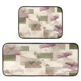 thumbnail image 1 of 2-Piece Kitchen Rugs Set Non-Slip Mats Carpet Floor for Kitchen, Bathroom (19.7"x27.6" & 19.7"x47.2") Squares and Ginkgo Leaves Pattern, 1 of 7