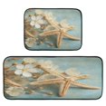 thumbnail image 1 of 2-Piece Kitchen Rugs Set Non-Slip Mats Carpet Floor for Kitchen, Bathroom (19.7"x27.6" & 19.7"x47.2") Starfish with Flowers, 1 of 7