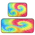 thumbnail image 1 of 2-Piece Kitchen Rugs Set Non-Slip Mats Carpet Floor for Kitchen, Bathroom (19.7"x27.6" & 19.7"x47.2") Tie-dyed Colorful Spiral Pattern, 1 of 7