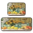 thumbnail image 1 of 2-Piece Kitchen Rugs Set Non-Slip Mats Carpet Floor for Kitchen, Bathroom (19.7"x27.6" & 19.7"x47.2") Vase and Fruit Pattern, 1 of 7