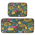 thumbnail image 1 of 2-Piece Kitchen Rugs Set Non-Slip Mats Carpet Floor for Kitchen, Bathroom (19.7"x27.6" & 19.7"x47.2") Vibrant and Colorful Graffiti Patterns, 1 of 7