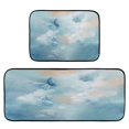 thumbnail image 1 of 2-Piece Kitchen Rugs Set Non-Slip Mats Carpet Floor for Kitchen, Bathroom (19.7"x27.6" & 19.7"x47.2") Watercolor Blue Butterflies, 1 of 7