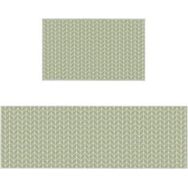 2 Piece Kitchen Rugs Set, Sage Green Geometric Kitchen Rugs and Mats Non Skid Washable, Modern Abstract Art Aesthetics Absorbent Floor Mat for Sink/Hallway/Laundry, 15.7"x23.6" 15.7"x47.2"