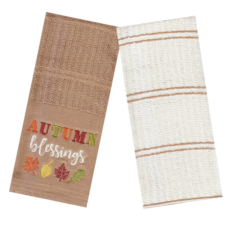 Cotton Tea Towels  Fall Kitchen Towels and Dishcloths Set