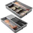 thumbnail image 1 of 2 Piece Knife Silverware Drawer Organizer Compact Utensil Storage Tray Kitchen Accessory, 1 of 8
