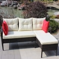 thumbnail image 1 of Rhomtree 2-Piece L-Shaped Outdoor Wicker Sectional Sofa Set with Seat & Back Cushions, White, 1 of 9
