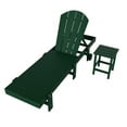 thumbnail image 1 of 2 Piece Laguna Adirondack Poly Reclining Chaise Lounge With Wheels, Dark Green, 1 of 2