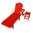 thumbnail image 1 of 2 Piece Laguna Adirondack Poly Reclining Chaise Lounge With Wheels, Red, 1 of 3