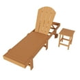 thumbnail image 1 of 2 Piece Laguna Adirondack Poly Reclining Chaise Lounge With Wheels, Teak, 1 of 3
