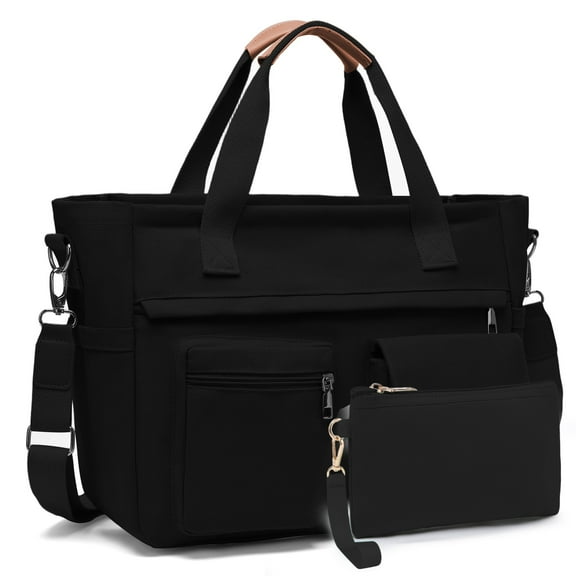 2-Piece Large Canvas Tote Bag Set for Women – Versatile Laptop & Work Bags with Crossbody, Shoulder & Hobo Messenger Carrying Options – Perfect for Travel, Gym & Daily Use