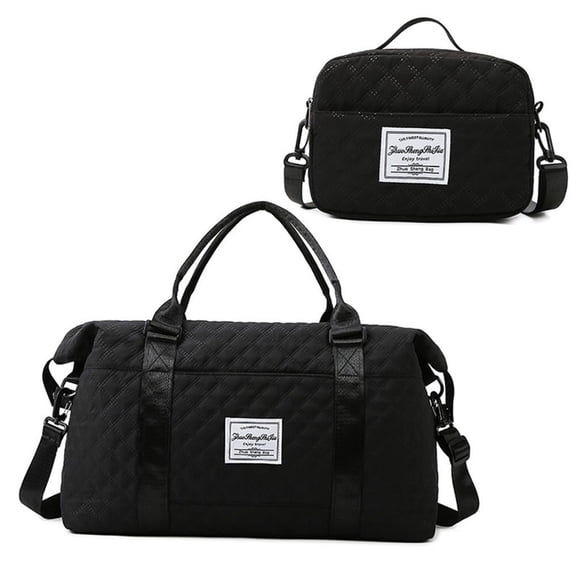 2-Piece Large Duffle Bag and Toiletry Set, Airplane Friendly Waterproof Weekender Bag with Shoe Compartment for Travel