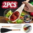 thumbnail image 1 of 2-Piece Large Silicone Cooking Spoons, Nonstick Solid Wooden Handle Spoon, Heat Resistan Silicone Kitchen Spoons for Cooking, Serving, Basting, Mixing, 1 of 8