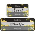thumbnail image 1 of 2 Piece Lemon Kitchen Decor Rug Set, Home Kitchen Sink Rugs and Mats Non Skid Washable Absorbent Microfiber Kitchen Floor Carpet 17" x 47"+17" x 30", 1 of 6