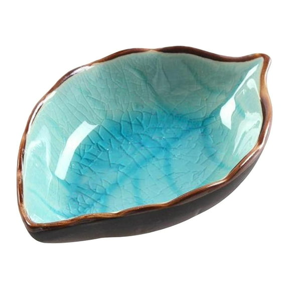 2-Piece Light Blue Ceramic Sauce Dish Set - Japanese Style Mini Condiment Plates for Sushi Soy Sauce, Small Dip Bowls for Dining, Kitchen, Snacks, Ketchup, Salad Dressing, Non-Slip Bottom