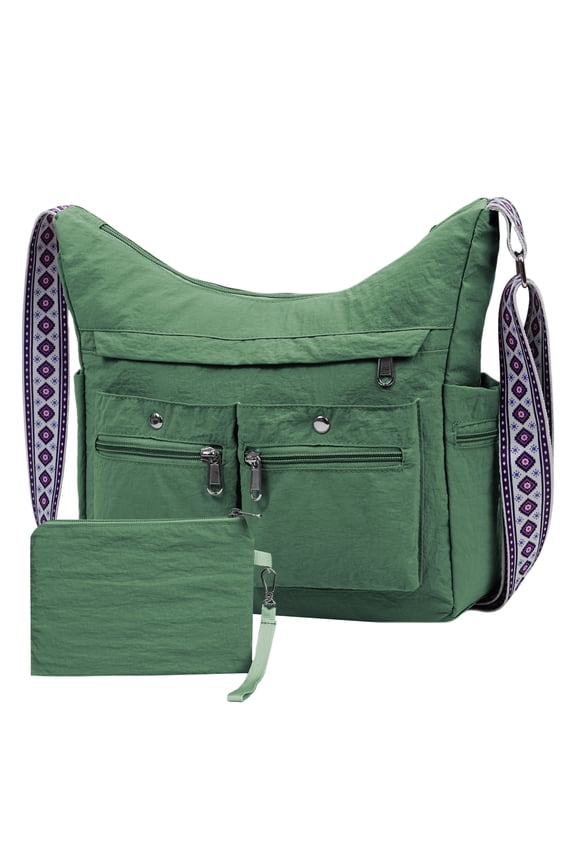 2-Piece Lightweight Nylon Tote Set | Women's Multi-Pocket Crossbody & Shoulder Bags – Perfect for Daily Use, Work, Travel, Shopping & Outdoor