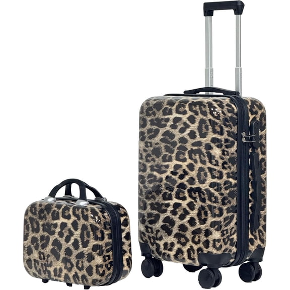 2 Piece Lightweight Suitcase Set with Double Spinner Wheels (14" & 20")