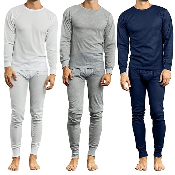 2-Piece Lightweight Thermal Set Of Both A Thermal Top And Bottom Long John (3-Pack)