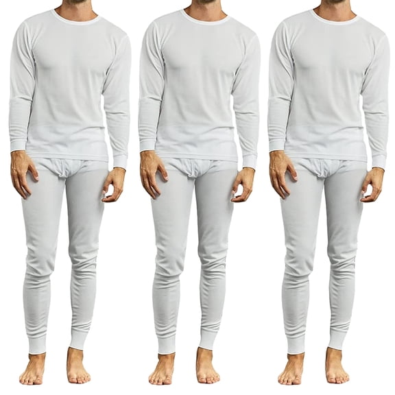2-Piece Lightweight Thermal Set Of Both A Thermal Top And Bottom Long John (3-Pack)