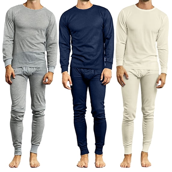 2-Piece Lightweight Thermal Set Of Both A Thermal Top And Bottom Long John (3-Pack)