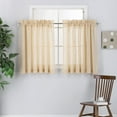 thumbnail image 1 of 2 Piece Linen Look Semi Sheer Rod Pocket Tier Curtains for Kitchen/Café or Any Small Window (36" Long, Gold), 1 of 3