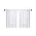 thumbnail image 1 of 2-Piece Linen Yarn Kitchen Partition Curtains,Vintage Style Semi-Transparent Short Curtains for Bathroom Bedroom Kitchen Window Doorway, 1 of 6