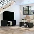 thumbnail image 1 of 2 Piece Living Room In Black/ Shade. Comprises Tv Stand And 3 Coffee Table. Offers Easy Assembly With Interlocking, Pre-drilled Holes & Clear Manual. Material Created. Fits 50 - 59 Inches Tvs, 1 of 5
