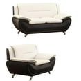 thumbnail image 1 of 2 Piece Living Room Set with 2 Tone Loveseat and Armchair in Black/Beige, 1 of 5