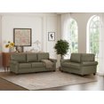 thumbnail image 1 of 2 Piece Living Room Sofa Set, PU Leather Chesterfield Sofa Loveseat+3 Seater Sofa Couch with Hidden Storage and Wooden Legs, Modern Sectional Sofa Set for Apartment Office, Grey, 1 of 9