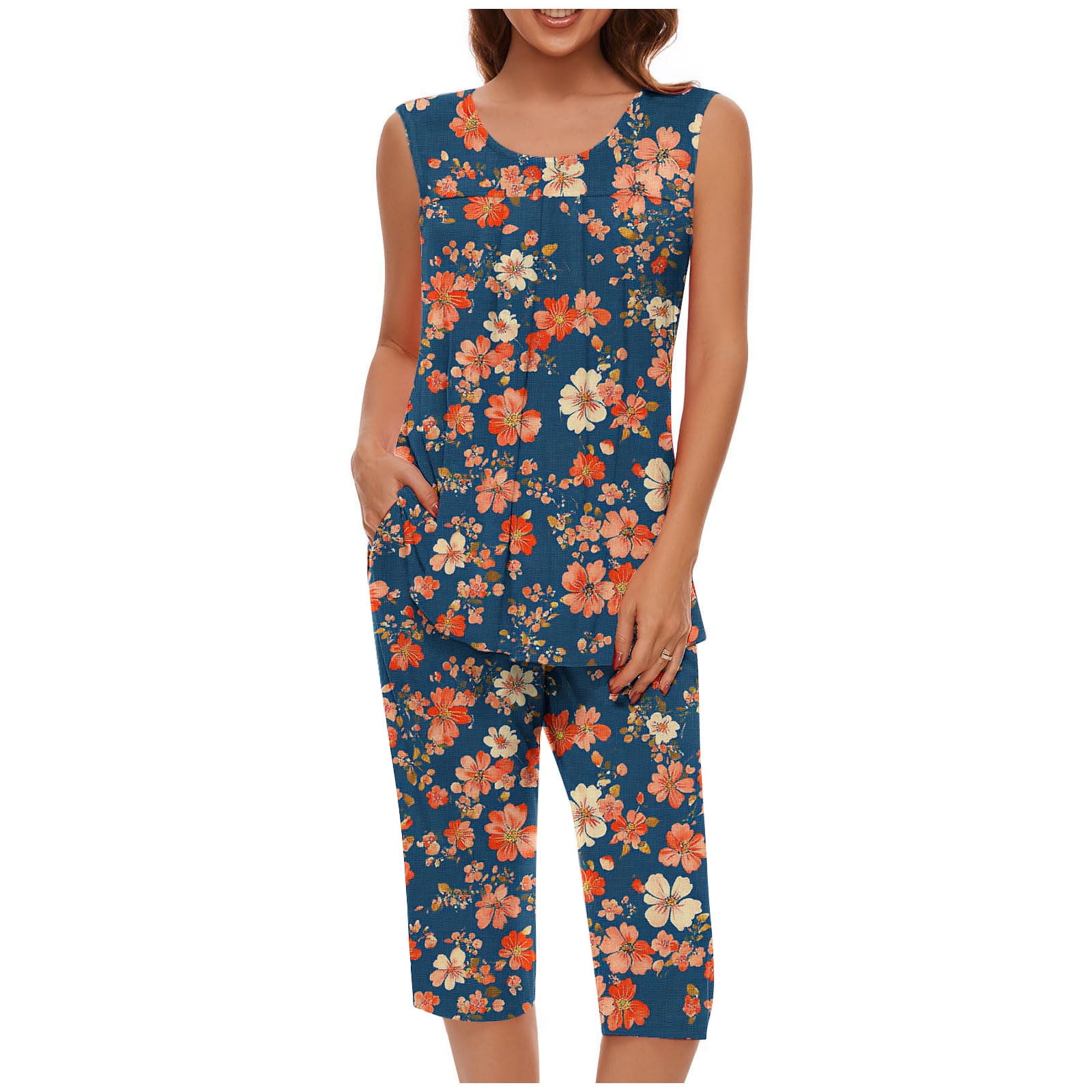 Floral Print Lounge Set - Black main image 0
